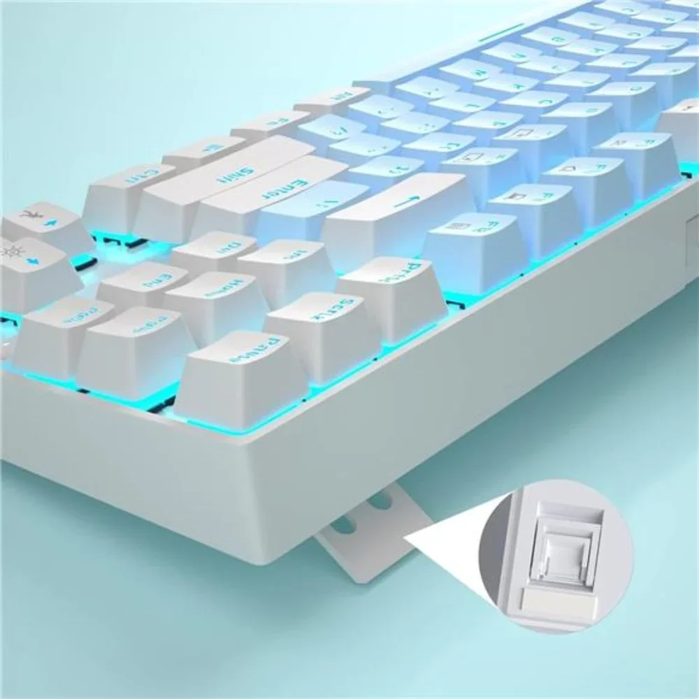 75% Mechanical Gaming Keyboard with Blue Switch,LED Blue Backlit Keyboard,87Keys